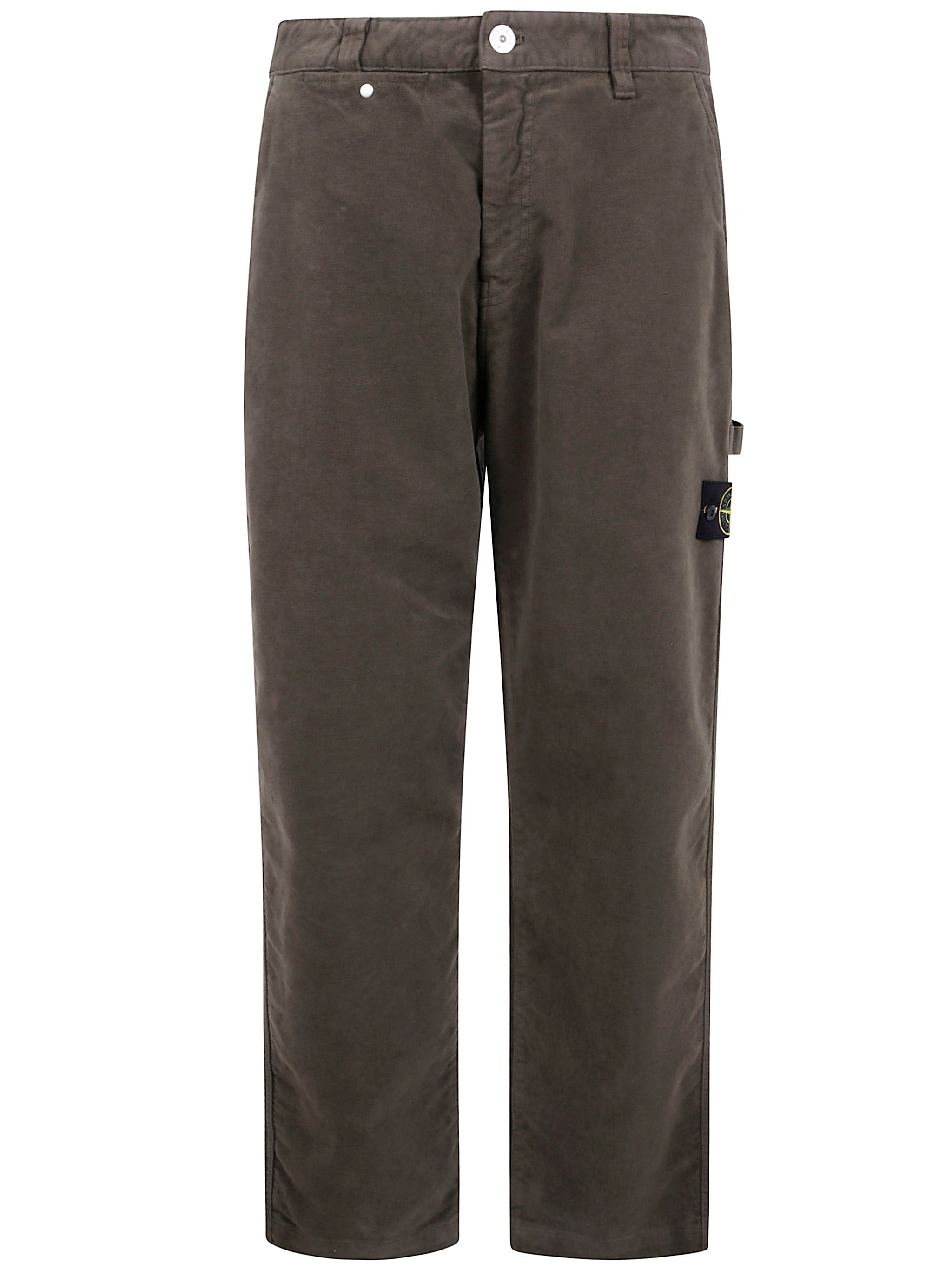 STONE ISLAND Organic Cotton Moleskin Trousers for Men