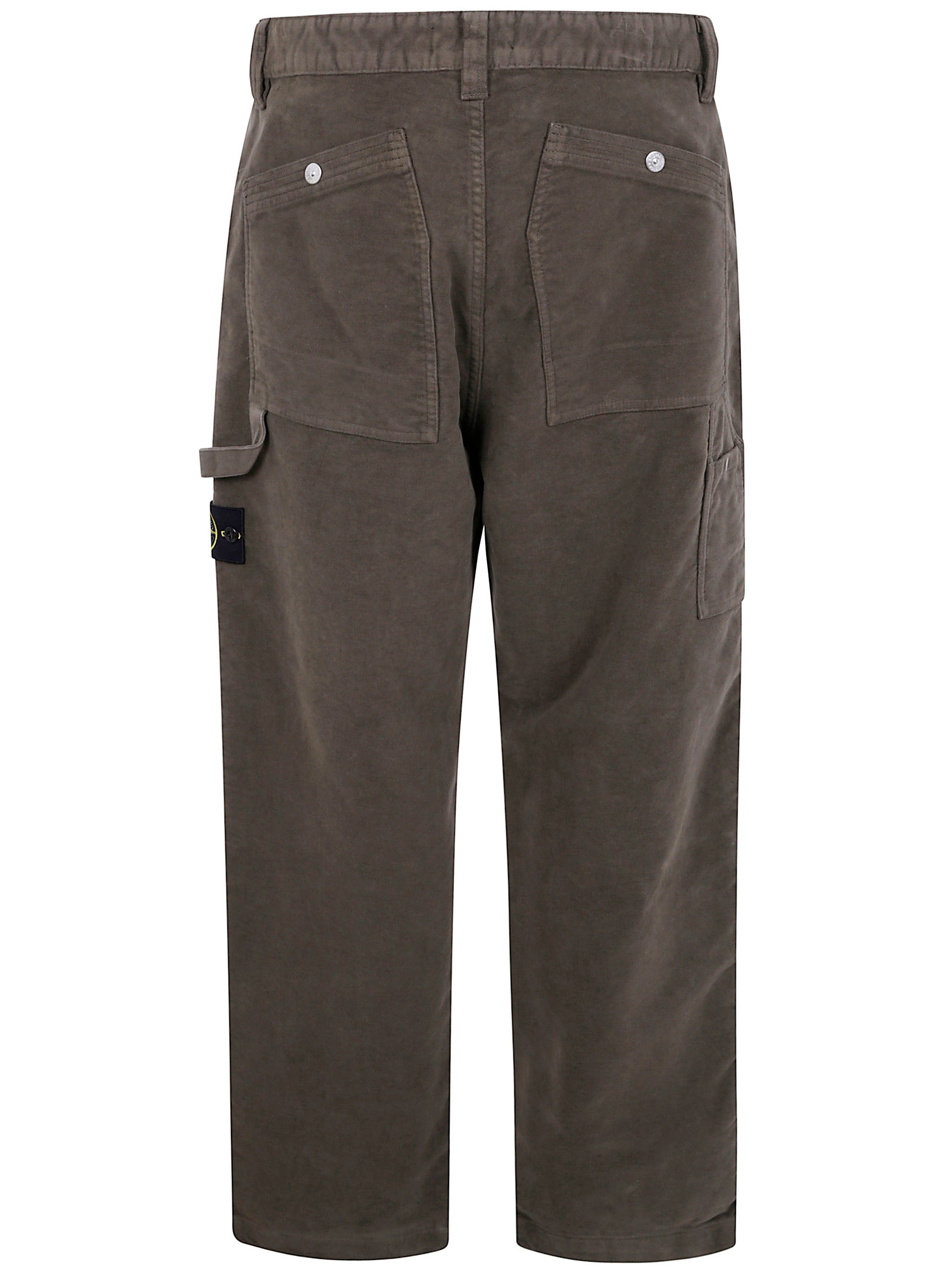 STONE ISLAND Organic Cotton Moleskin Trousers for Men