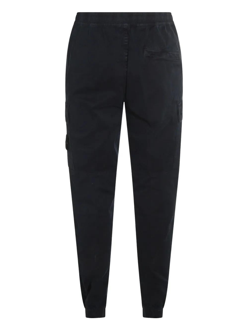STONE ISLAND Men's Cargo Trousers with Shaped Knees and Elasticated Waistband