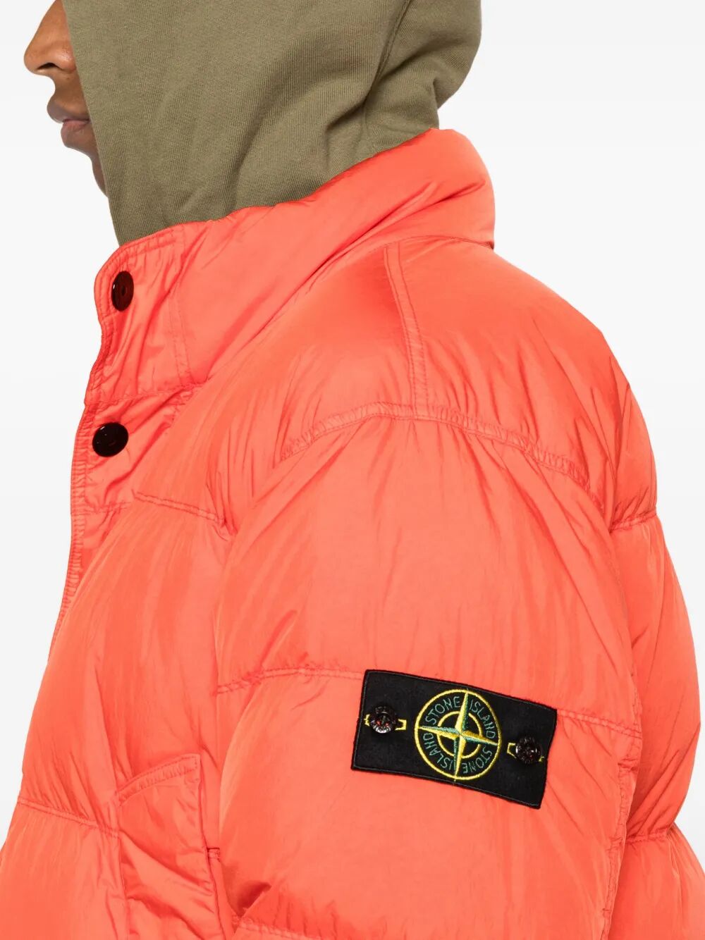 STONE ISLAND Wind Resistant Crinkled Effect Down Jacket