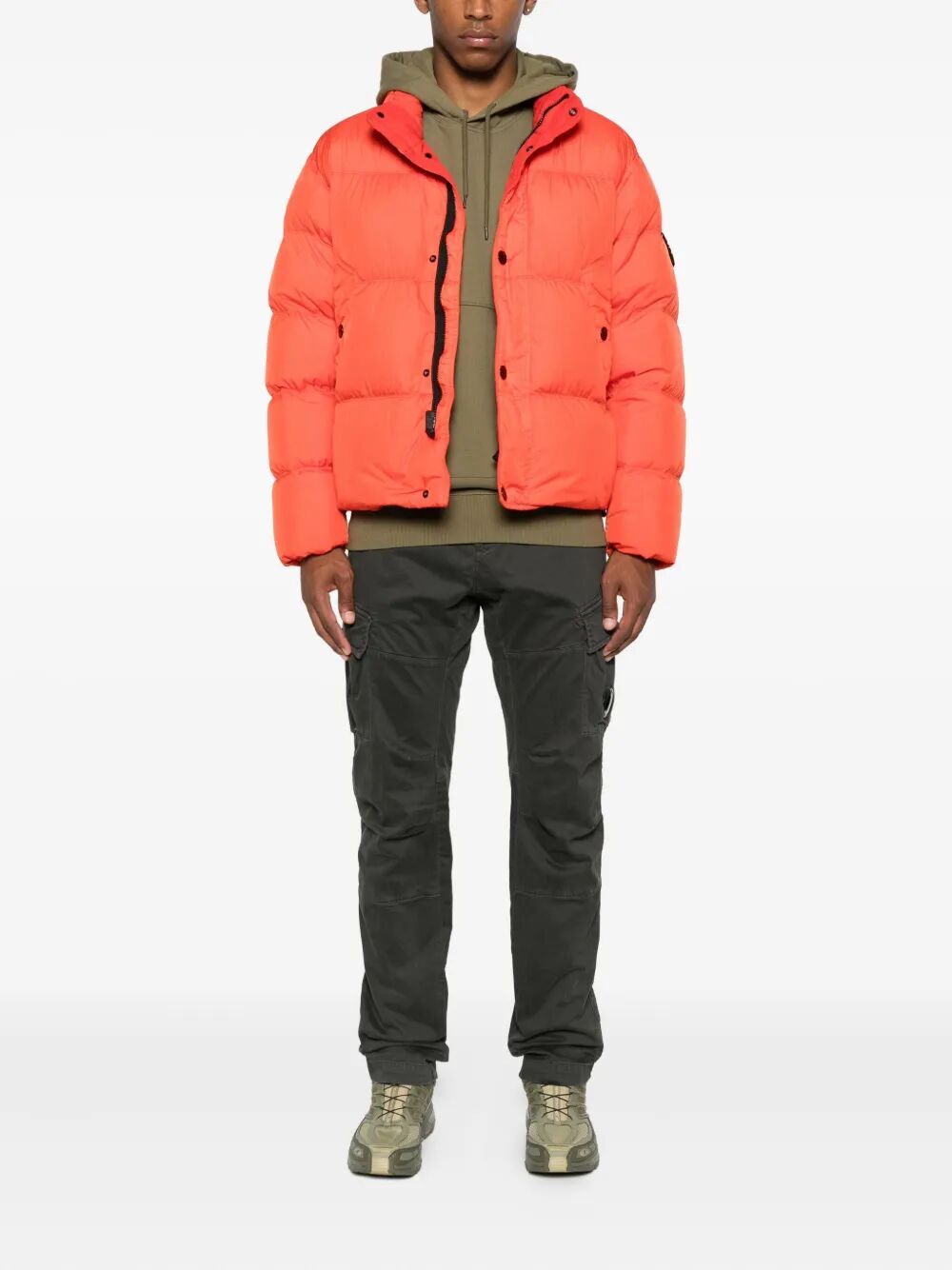 STONE ISLAND Wind Resistant Crinkled Effect Down Jacket