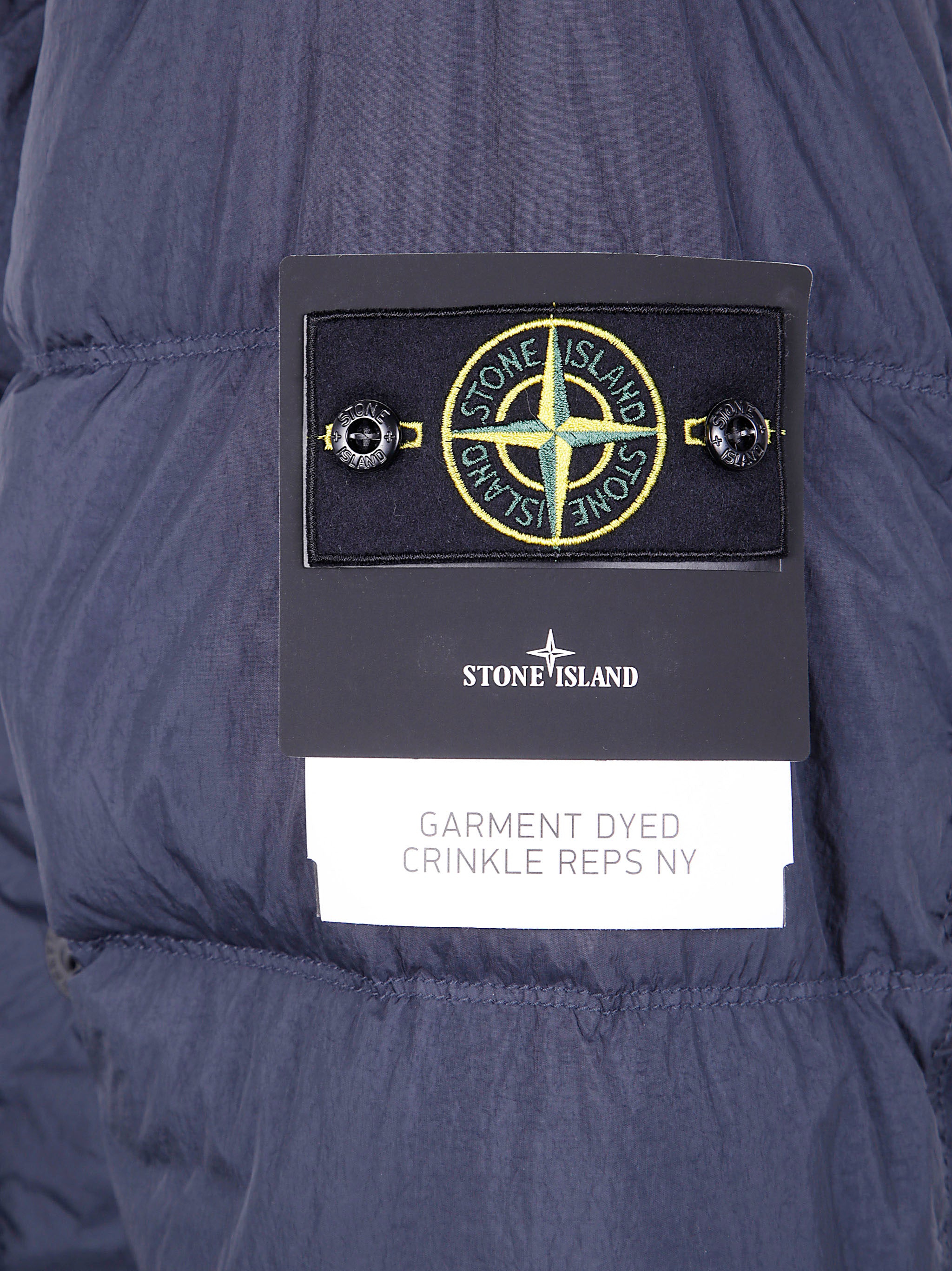 STONE ISLAND Padded Stand Collar Jacket with Logo Patch for Men - FW25