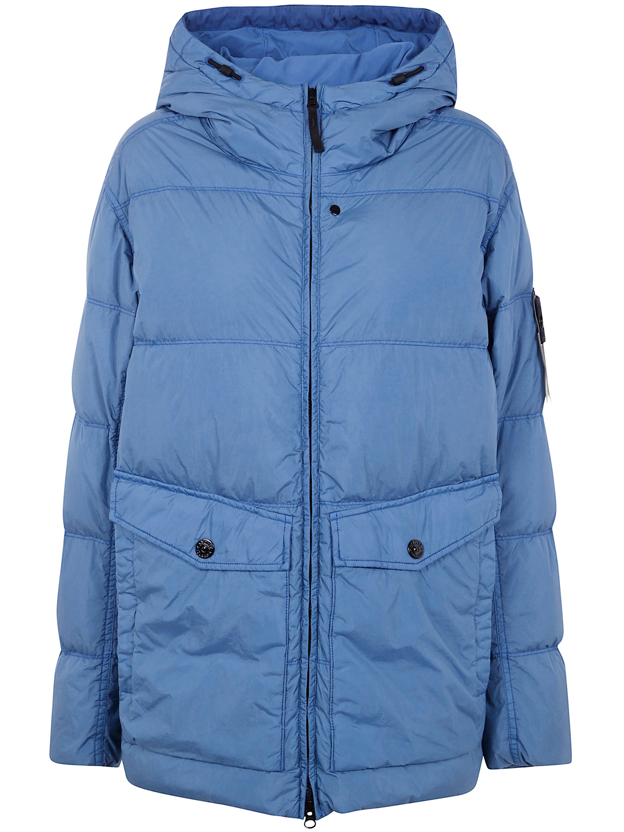 STONE ISLAND Crinkle Reps Nylon Padded Hooded Jacket
