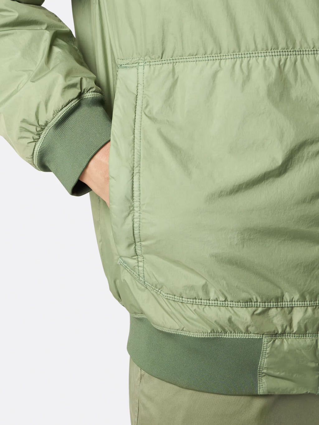 STONE ISLAND Men's Down Jacket with Hood and Slanted Pockets - Size M