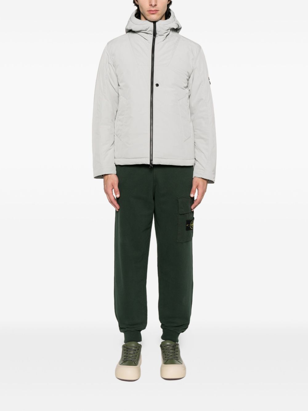 STONE ISLAND Micro Twill Padded Jacket with Fixed Hood for Men