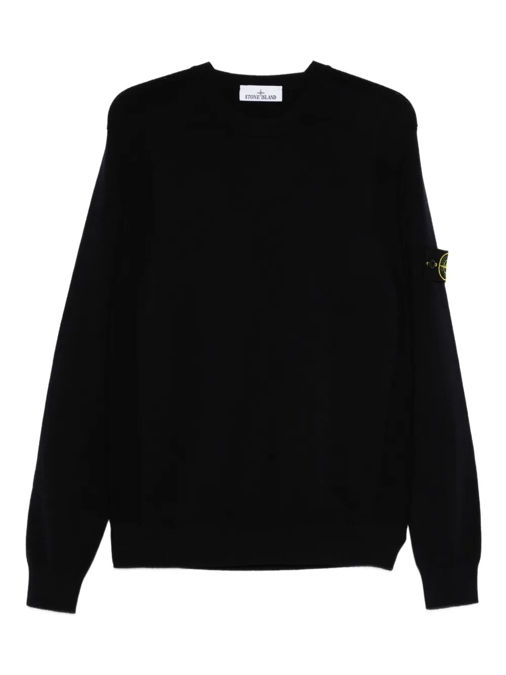 STONE ISLAND Stretch Wool Crewneck Sweater with Reverse Stitch Details