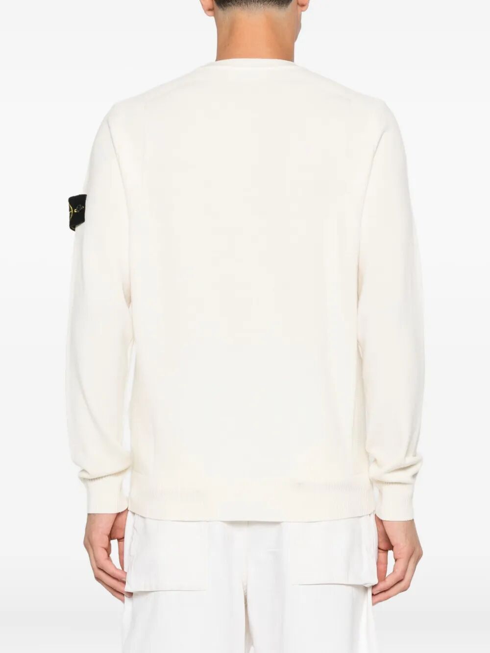 STONE ISLAND Stretch Wool Crewneck Sweater with Reverse Stitch Details