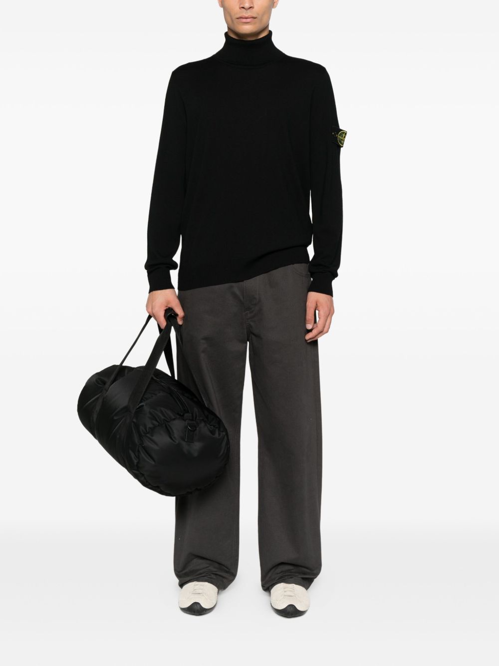 STONE ISLAND Ribbed Wool Turtleneck Sweater for Men