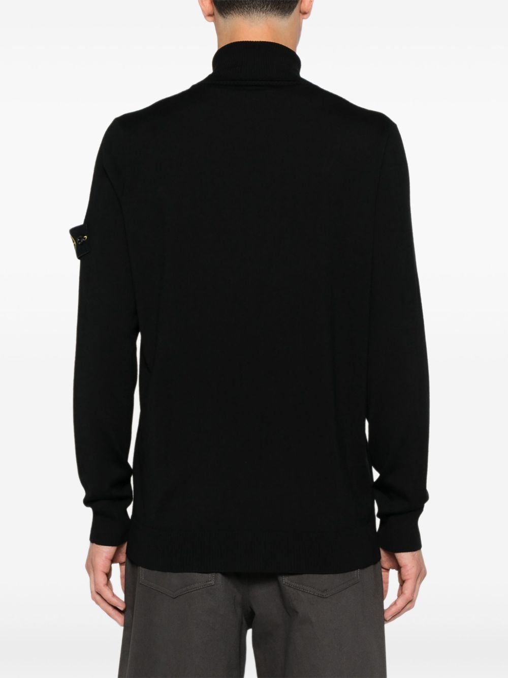 STONE ISLAND Ribbed Wool Turtleneck Sweater for Men