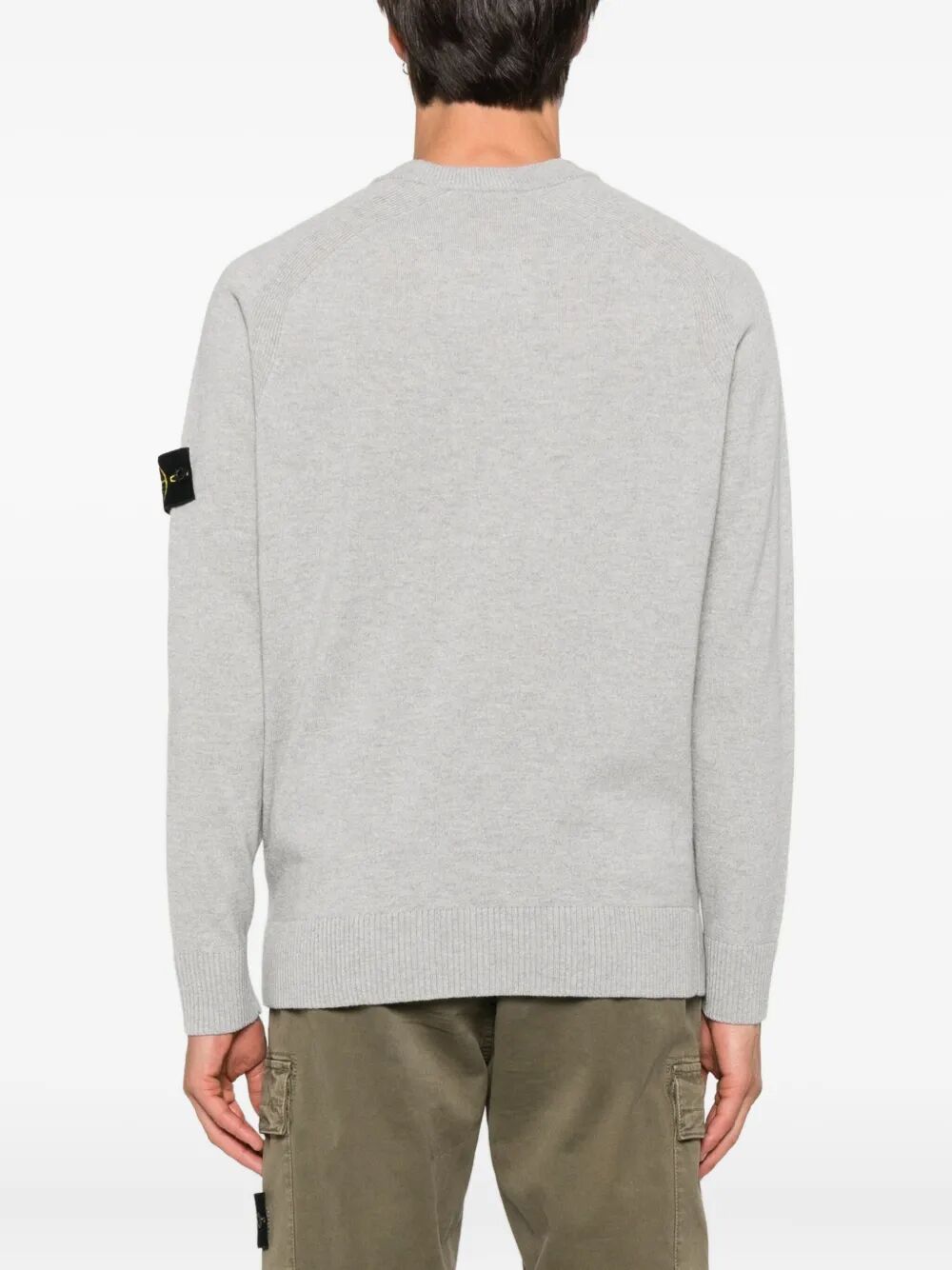 STONE ISLAND Lightweight Wool Crew Neck Sweater with Raglan Sleeves
