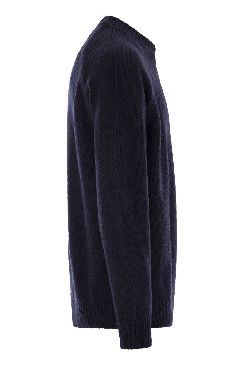 STONE ISLAND Round Neck Jumper with Raglan Sleeves - Men's Loose Fit