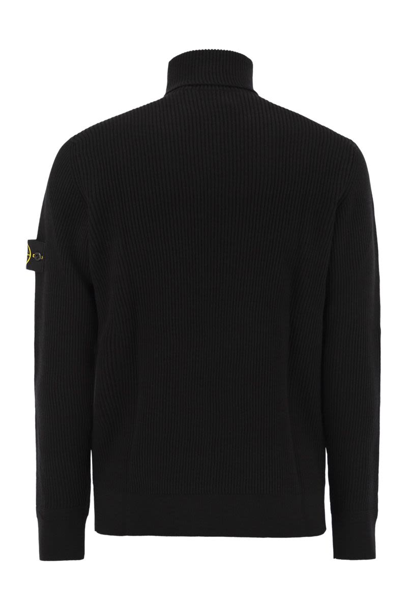 STONE ISLAND Ribbed Wool Turtleneck Pullover for Men