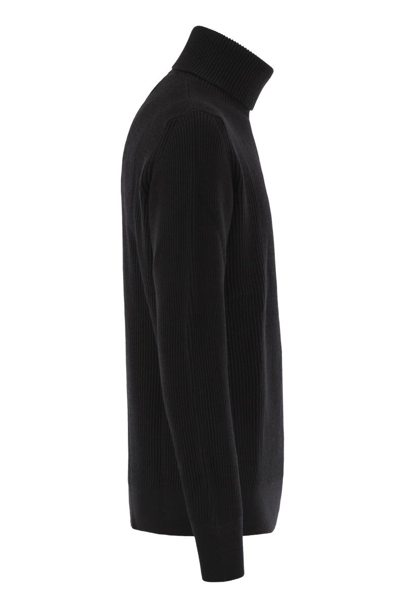 STONE ISLAND Ribbed Wool Turtleneck Pullover for Men