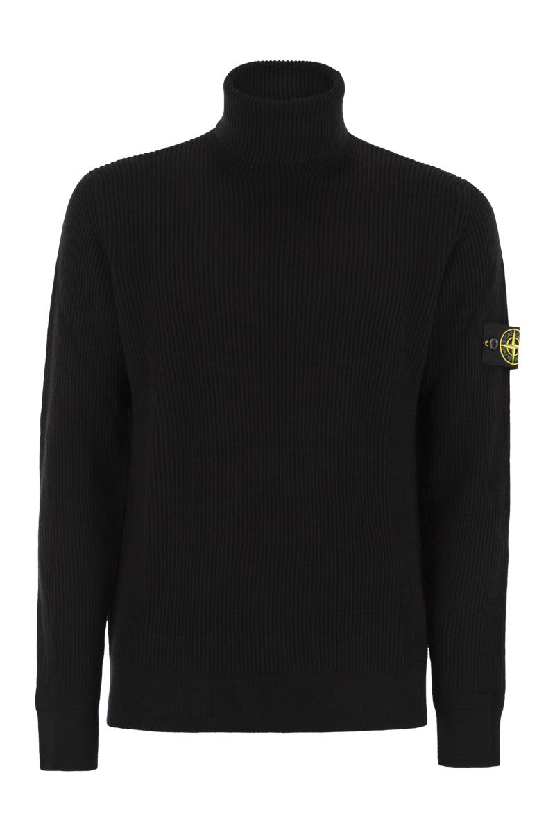 STONE ISLAND Ribbed Wool Turtleneck Pullover for Men