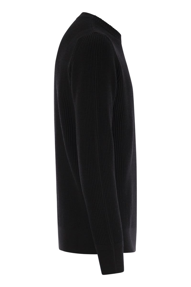 STONE ISLAND Crew-Neck Jumper with Ribbed Edges - Regular Fit