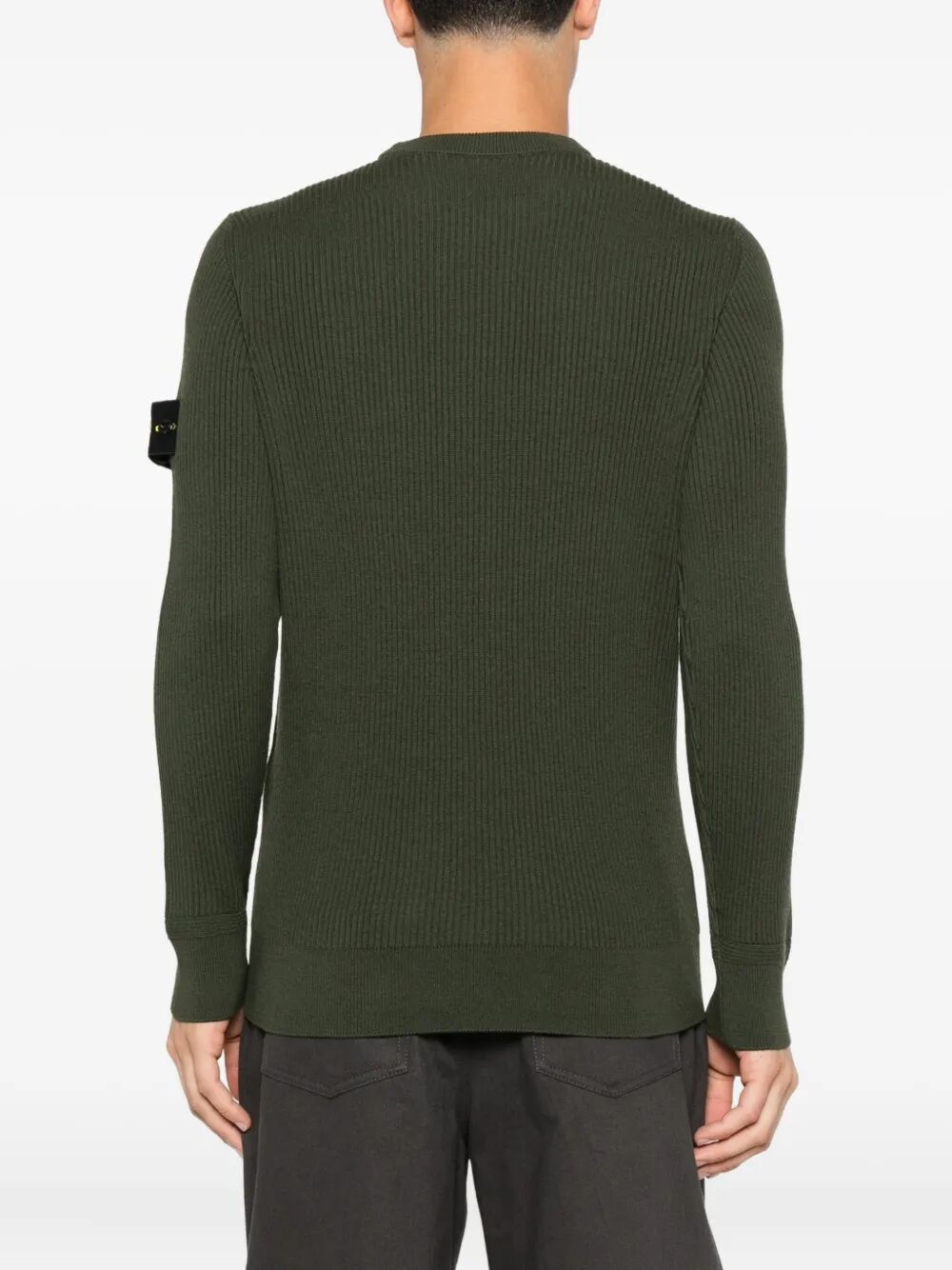 STONE ISLAND Ribbed Knit Crew Neck Sweater