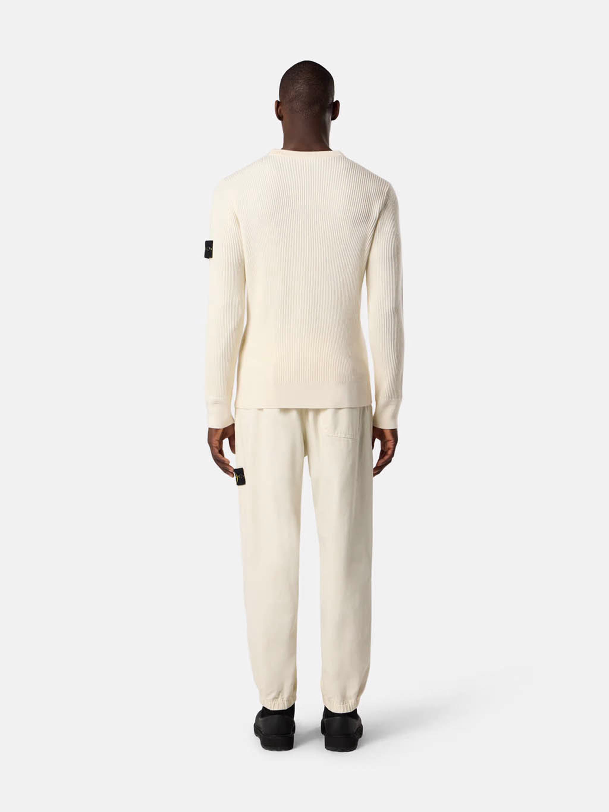 STONE ISLAND Regular Fit Wool Sweater with Ribbed Details