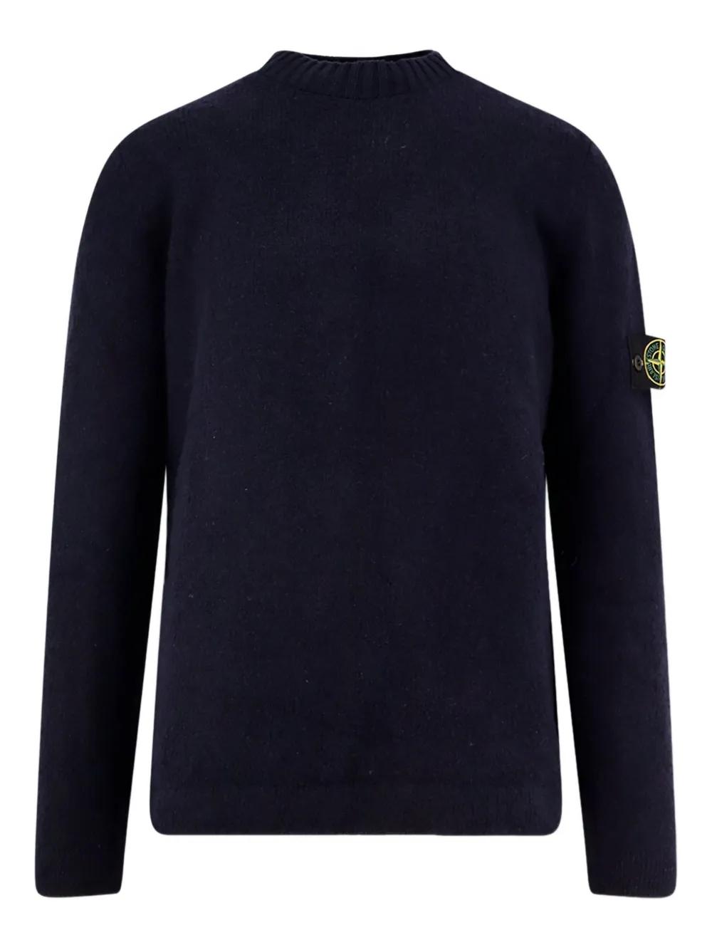 STONE ISLAND Crew Neck Sweater with Logo Patch
