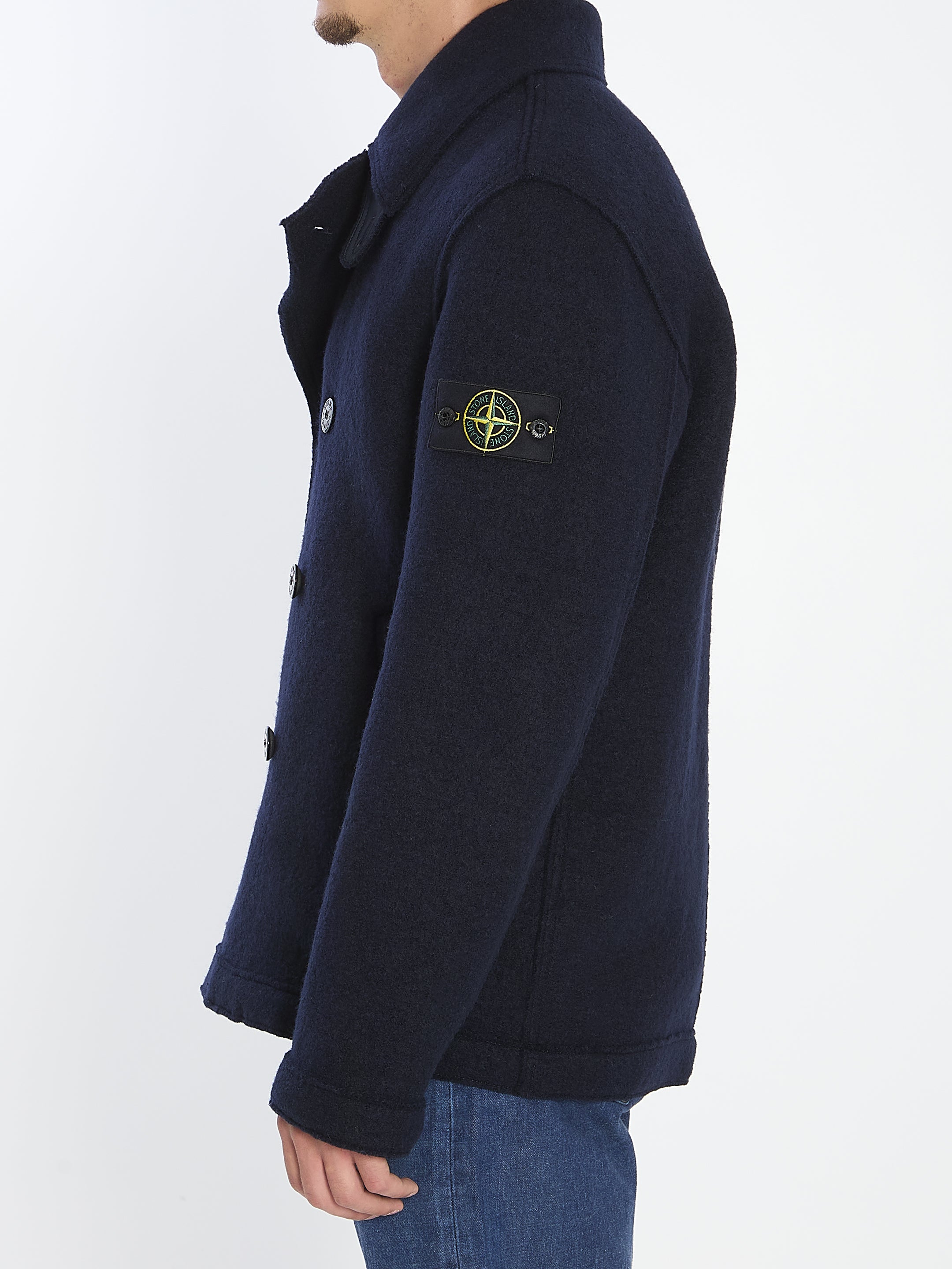 STONE ISLAND Wool Outerwear with Notch Lapels - Size L