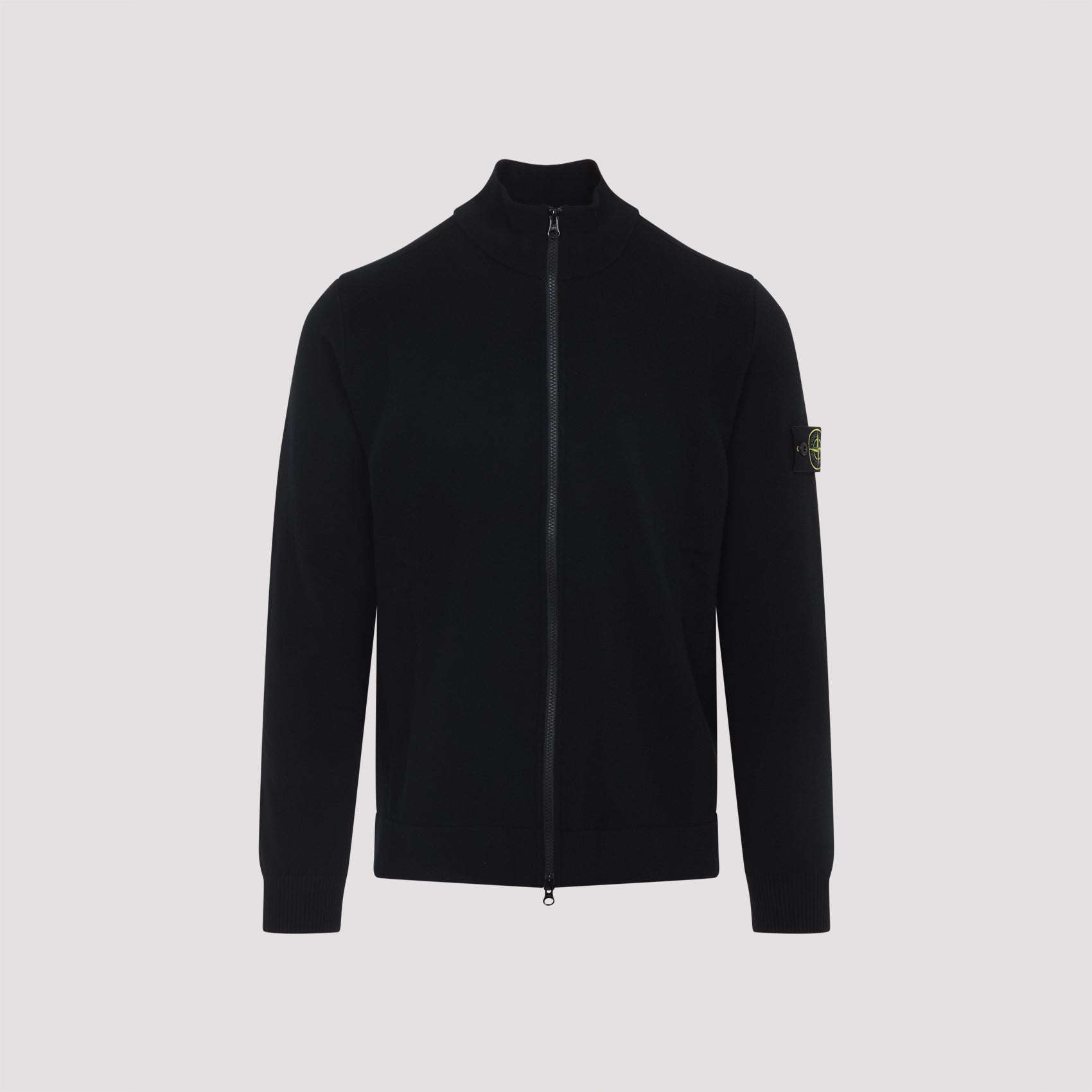 STONE ISLAND Full-Zip High-Neck Wool Cardigan for Men