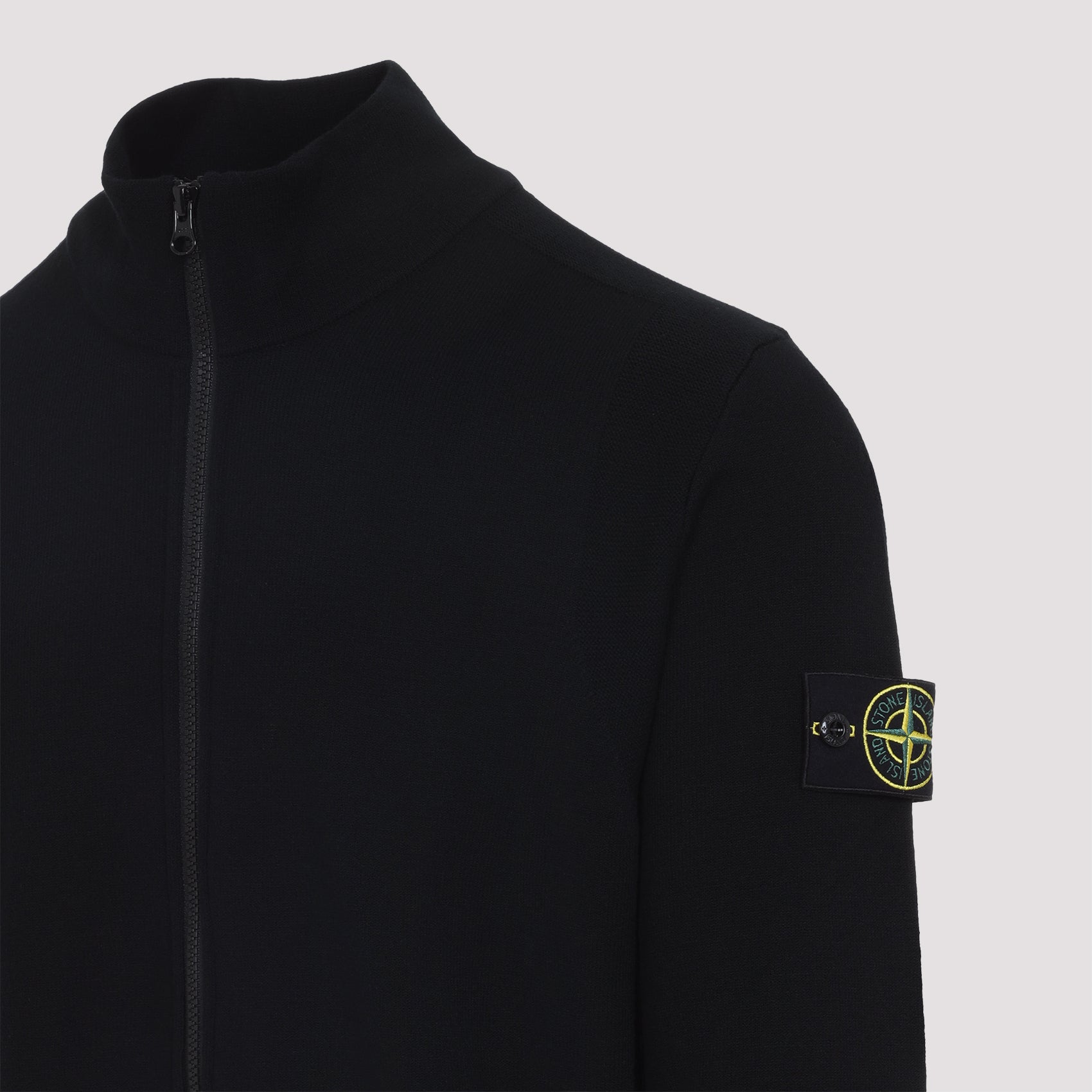 STONE ISLAND Full-Zip High-Neck Wool Cardigan for Men