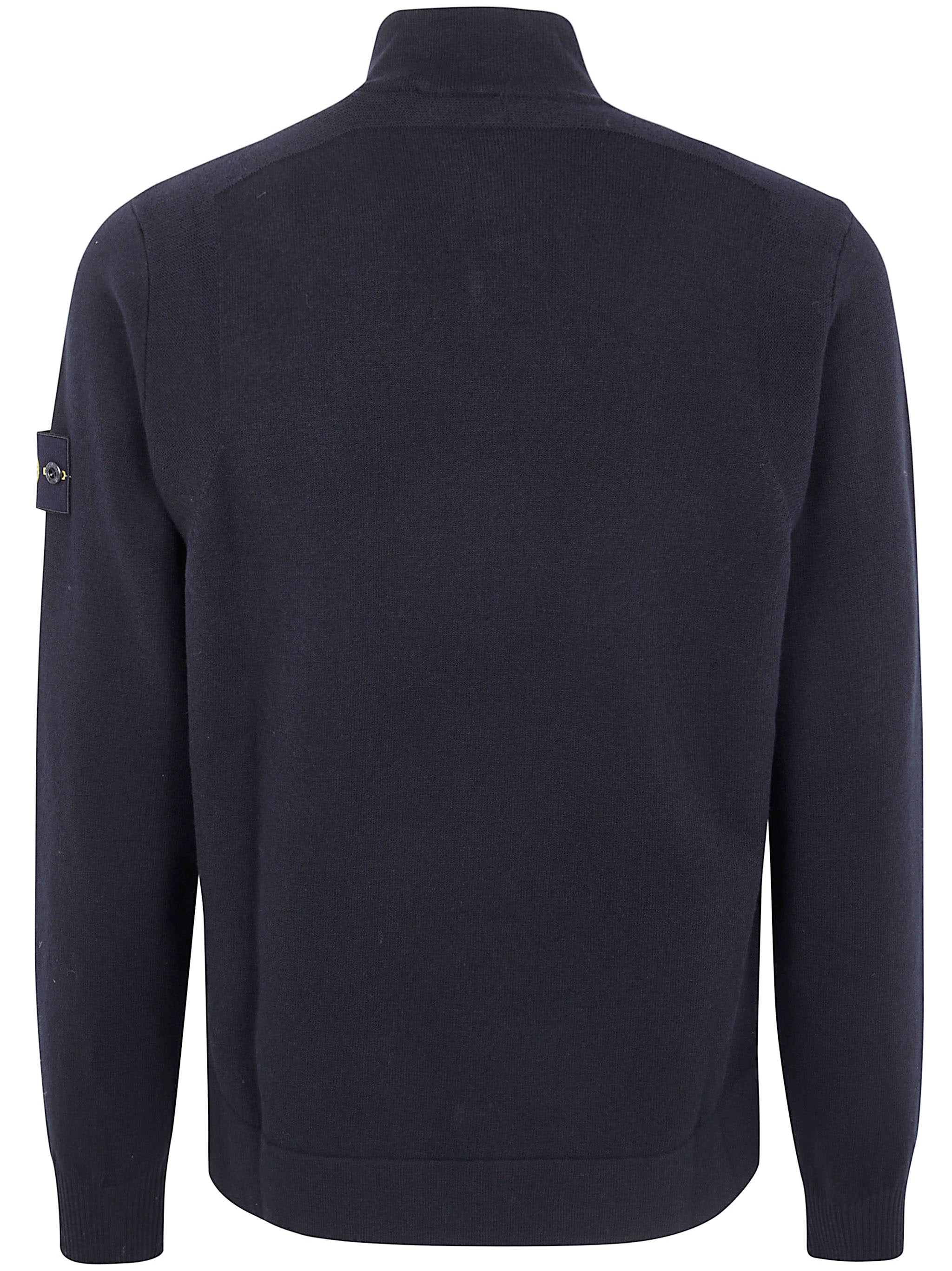 STONE ISLAND Full-Zip High-Neck Wool Cardigan for Men