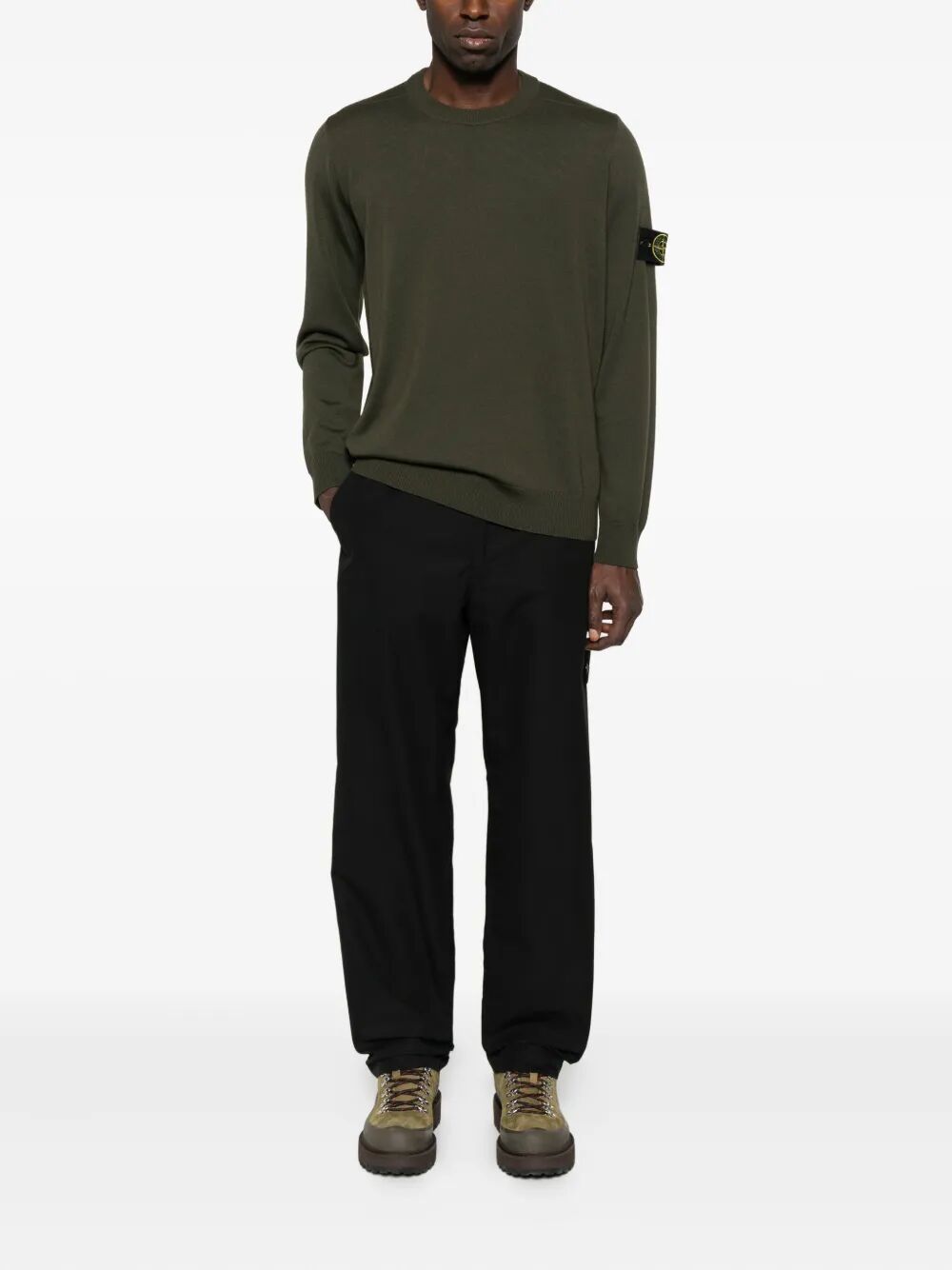 STONE ISLAND Lightweight Wool Crew Neck Pullover for Men - Mini Fit