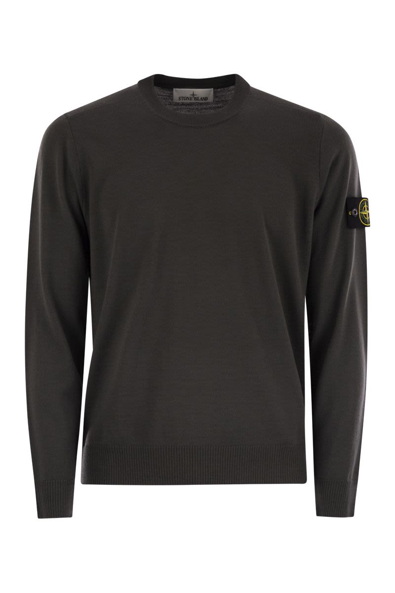 STONE ISLAND Crew Neck Sweater with Compass Badge - Men