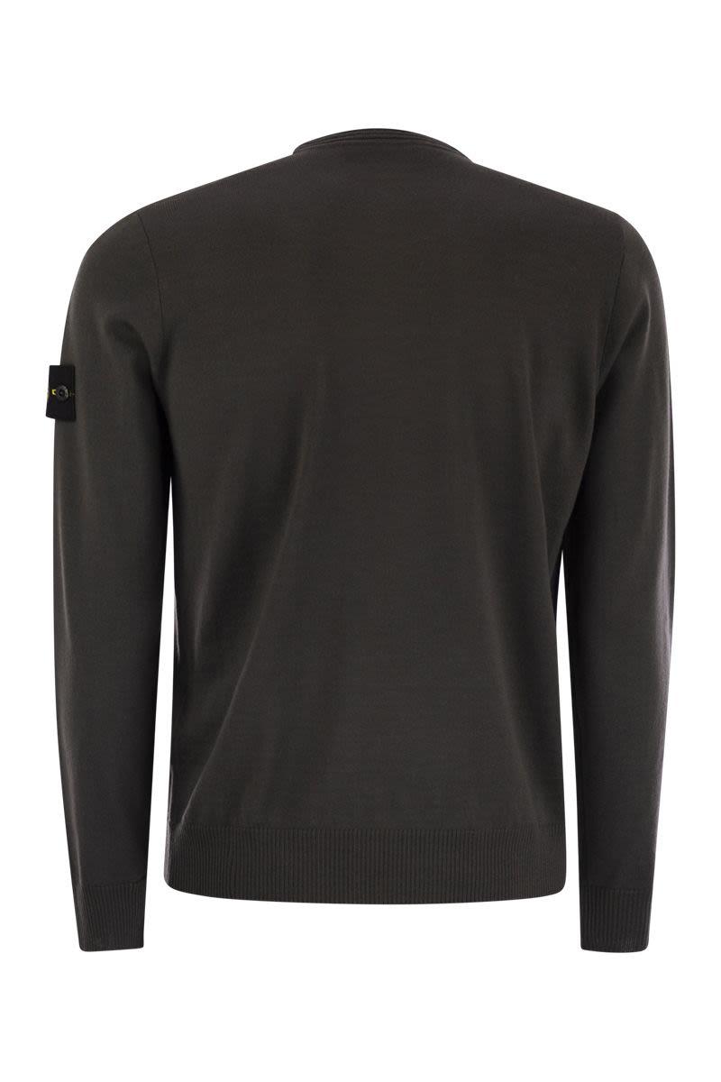 STONE ISLAND Crew Neck Sweater with Compass Badge - Men