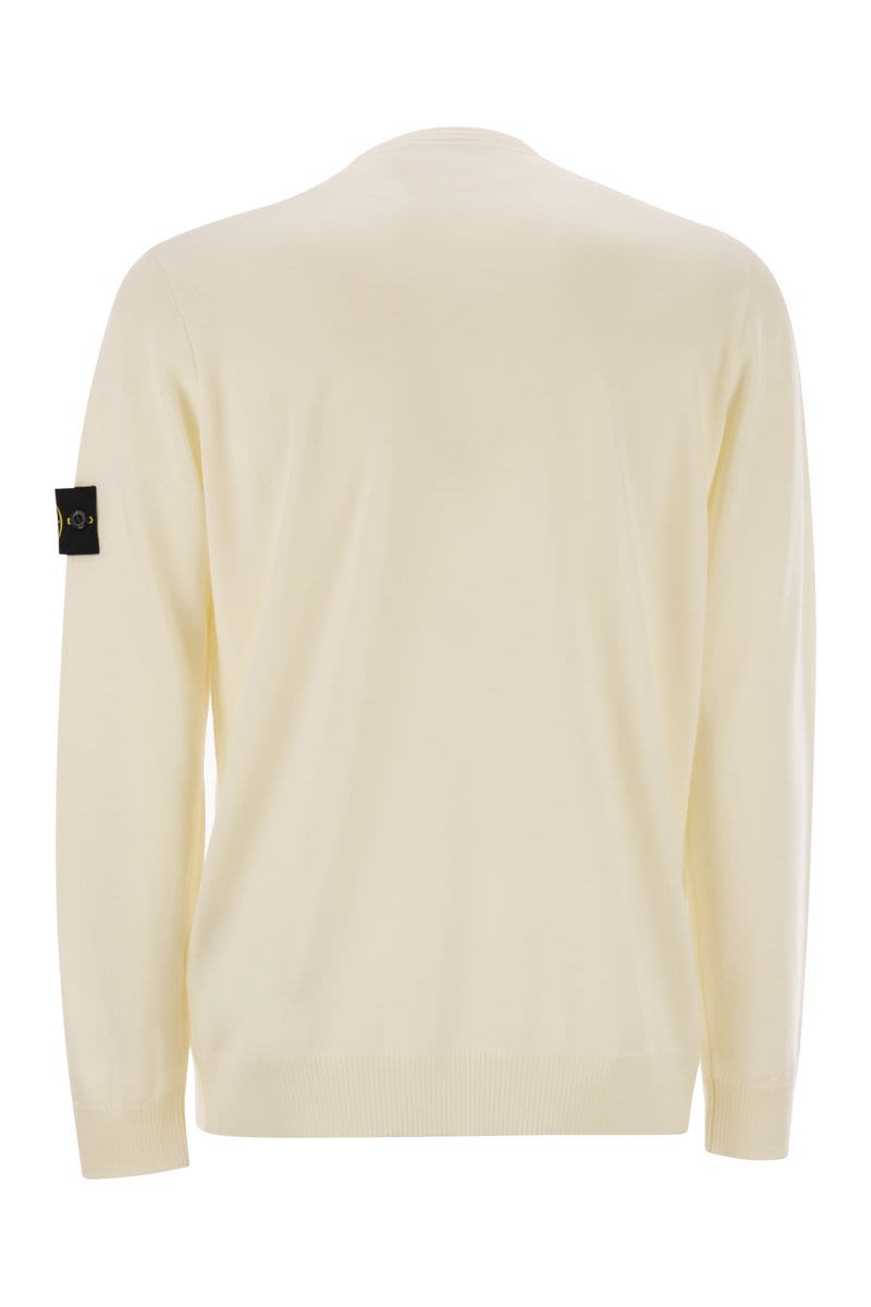 STONE ISLAND Round-Neck Jumper with Embossed Stitching - Size 14