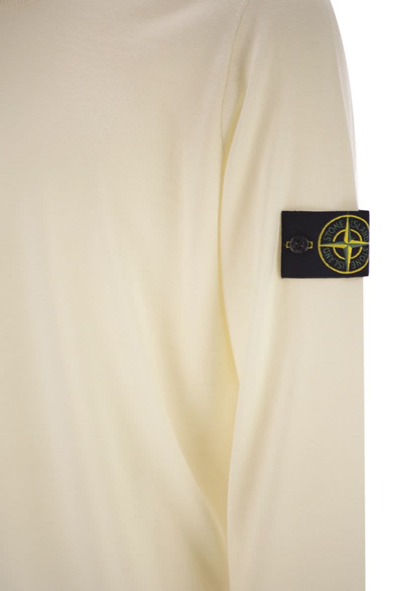 STONE ISLAND Round-Neck Jumper with Embossed Stitching - Size 14