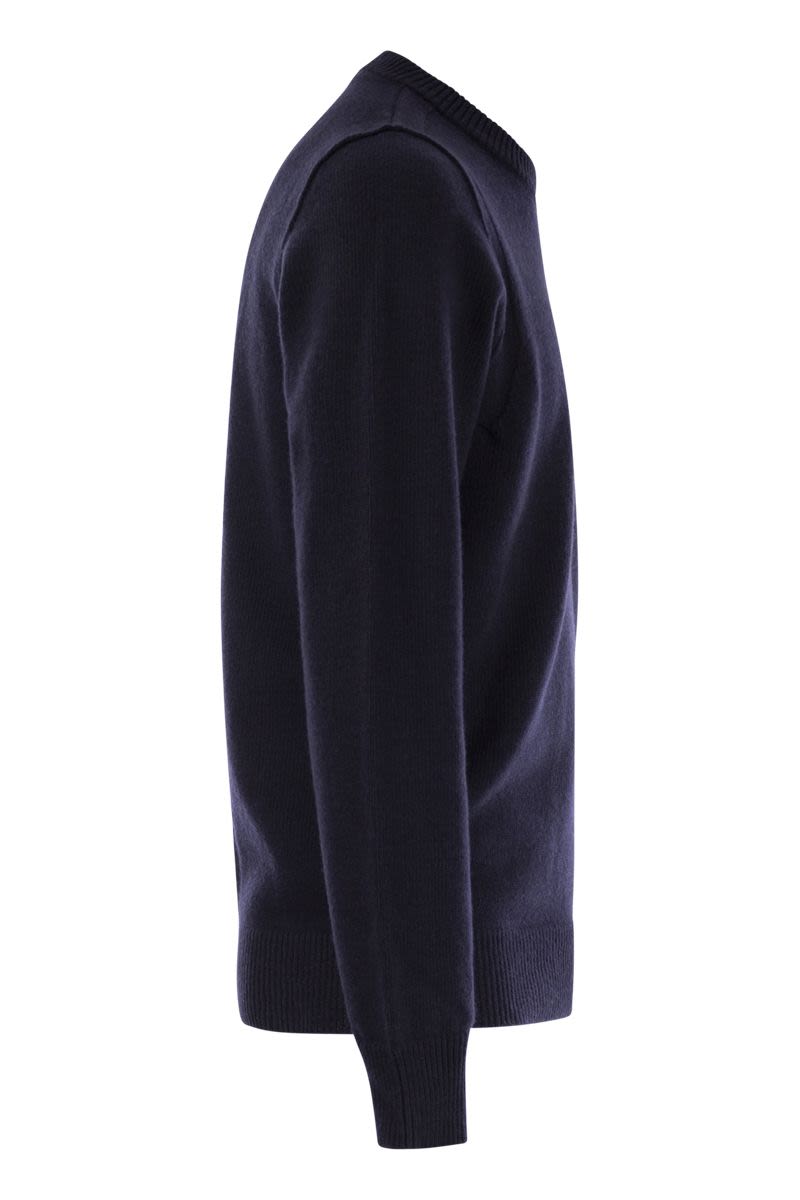 STONE ISLAND Men's Wool Sweater with Detachable Compass Badge