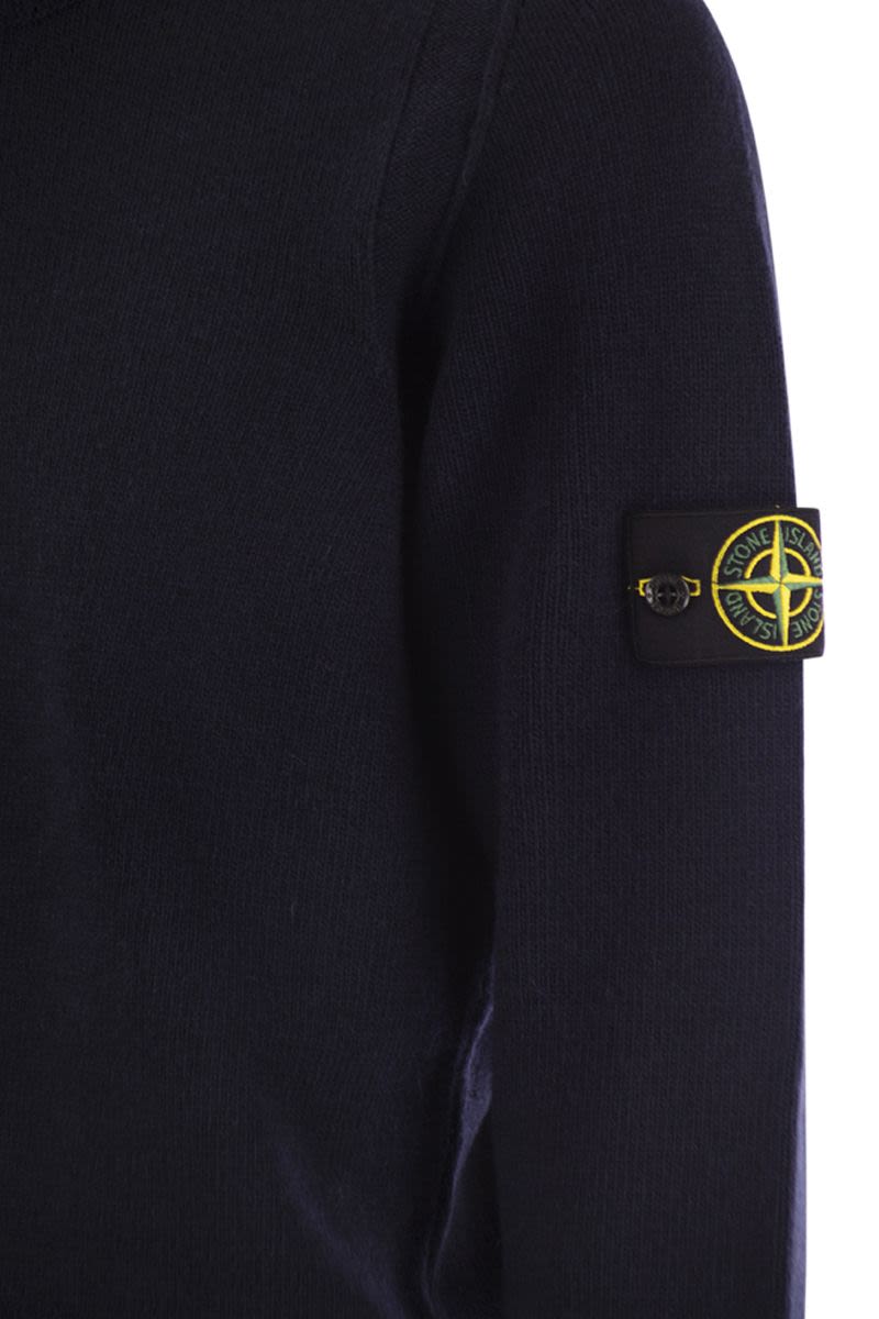 STONE ISLAND Men's Wool Sweater with Detachable Compass Badge