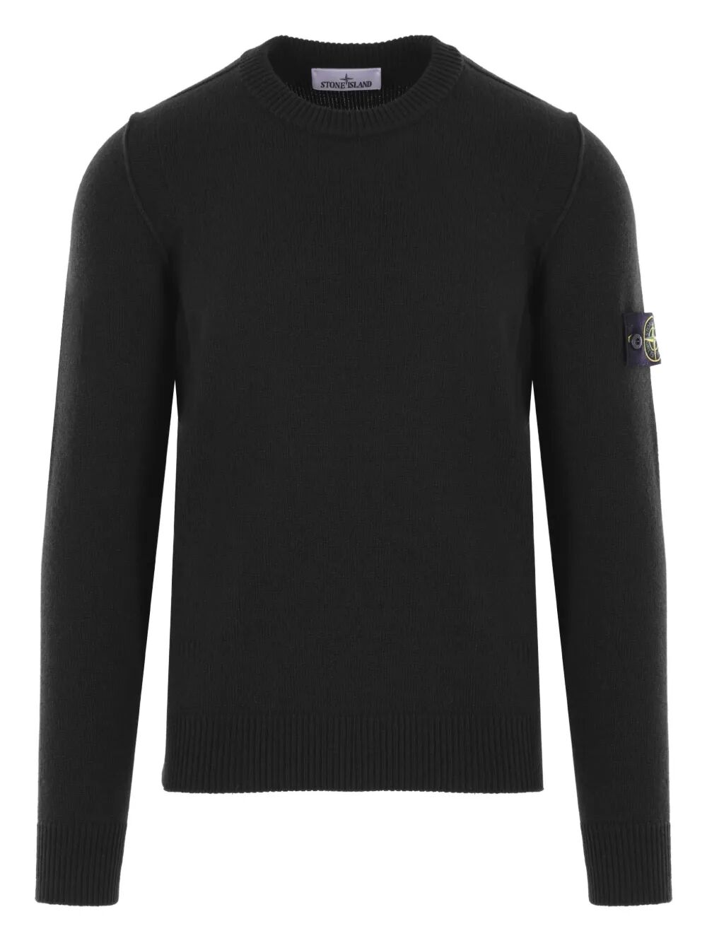 STONE ISLAND Wool Crew Neck Sweater with Signature Badge