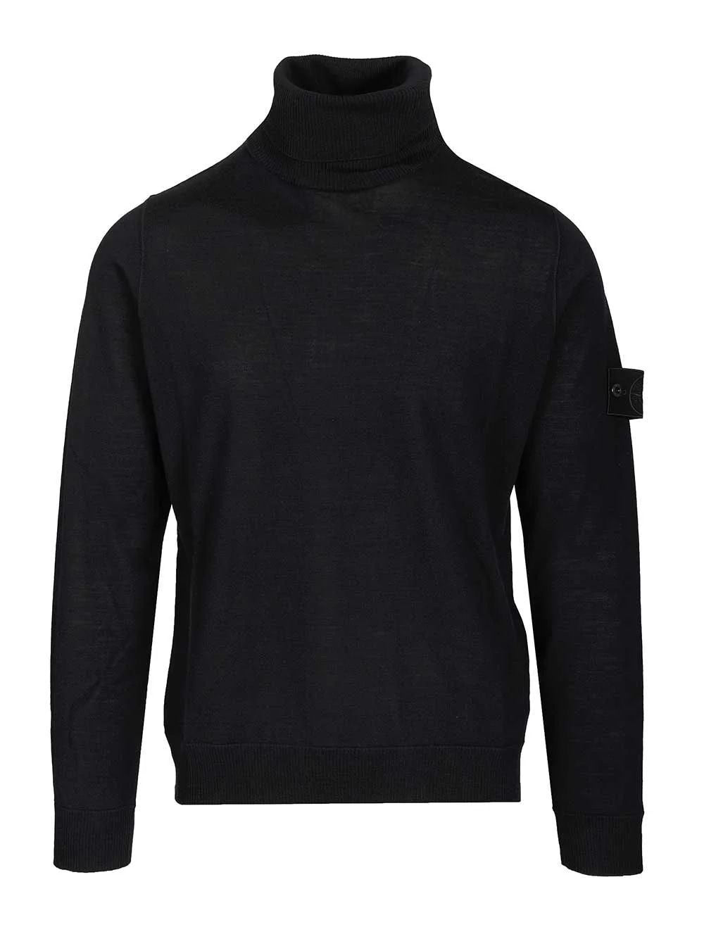 STONE ISLAND Virgin Wool T-Neck T-Shirt for Men