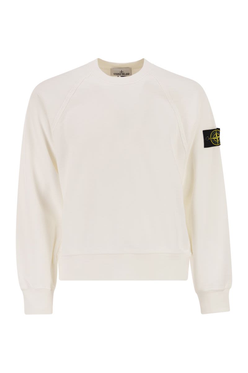 STONE ISLAND Oversized Crew Neck Sweatshirt with Raglan Sleeves