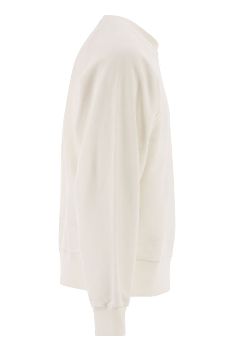 STONE ISLAND Oversized Crew Neck Sweatshirt with Raglan Sleeves