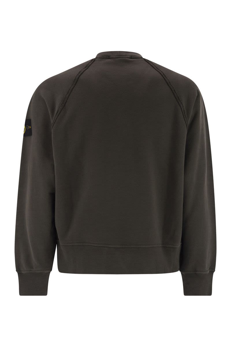 STONE ISLAND Oversized Crew Neck Sweatshirt with Raglan Sleeves
