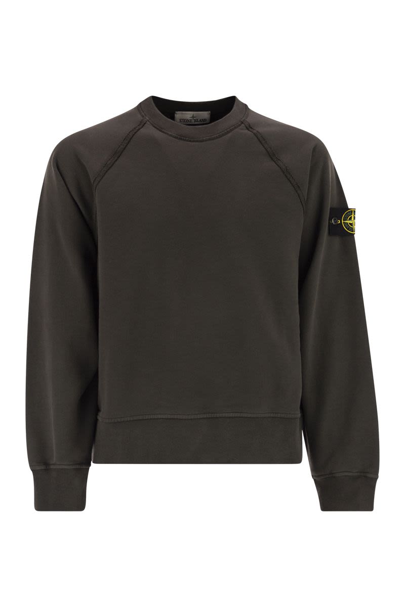 STONE ISLAND Oversized Crew Neck Sweatshirt with Raglan Sleeves