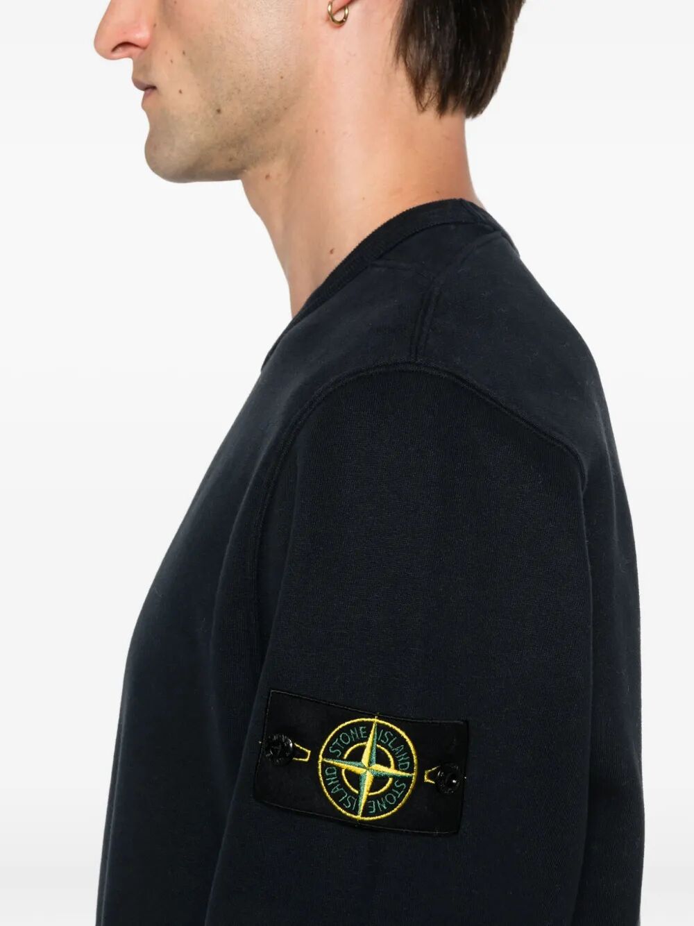 STONE ISLAND Cotton Fleece Crew Neck Sweatshirt - Men's