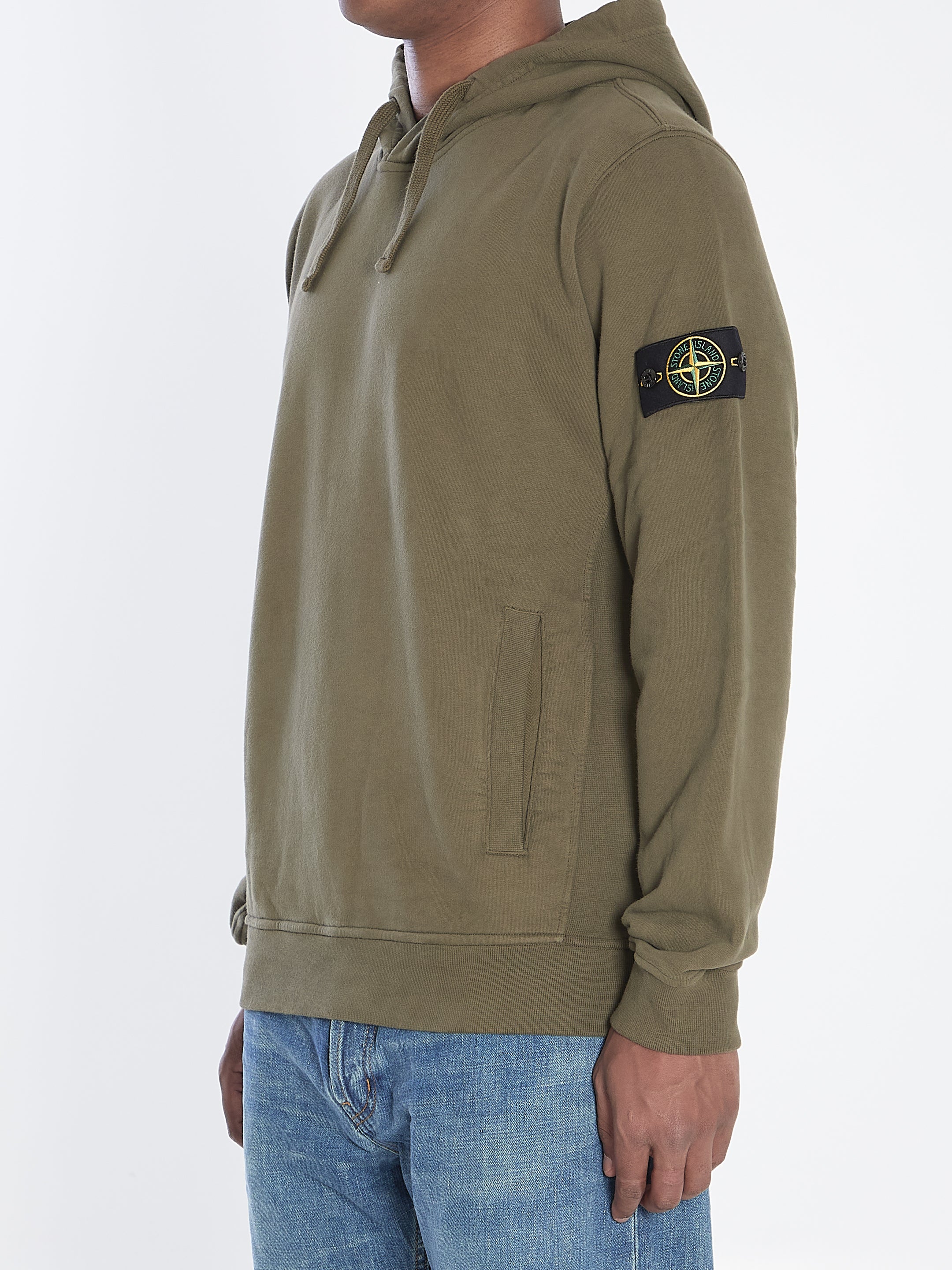 STONE ISLAND Organic Cotton Hooded Sweatshirt - Men's Regular Fit