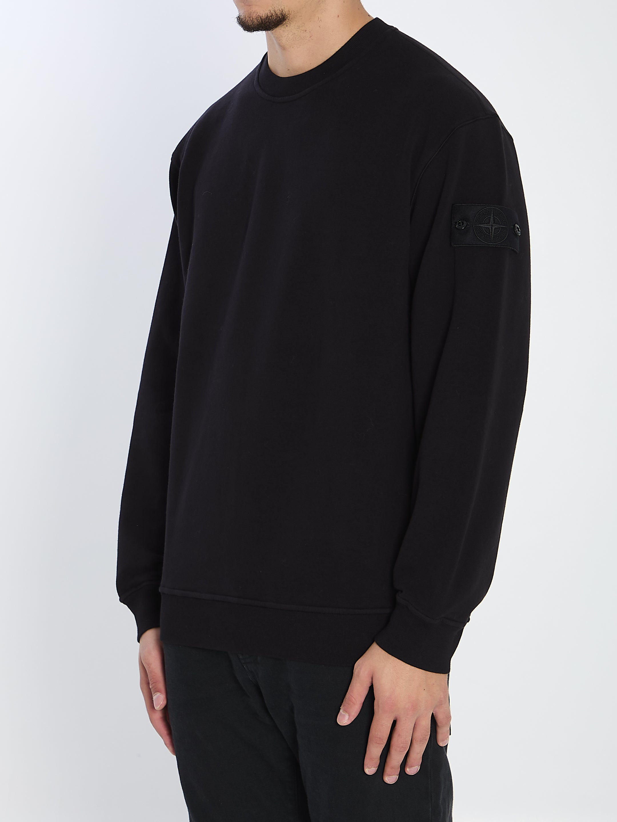 STONE ISLAND Comfort Fit Stretch Cotton Fleece Sweatshirt - L