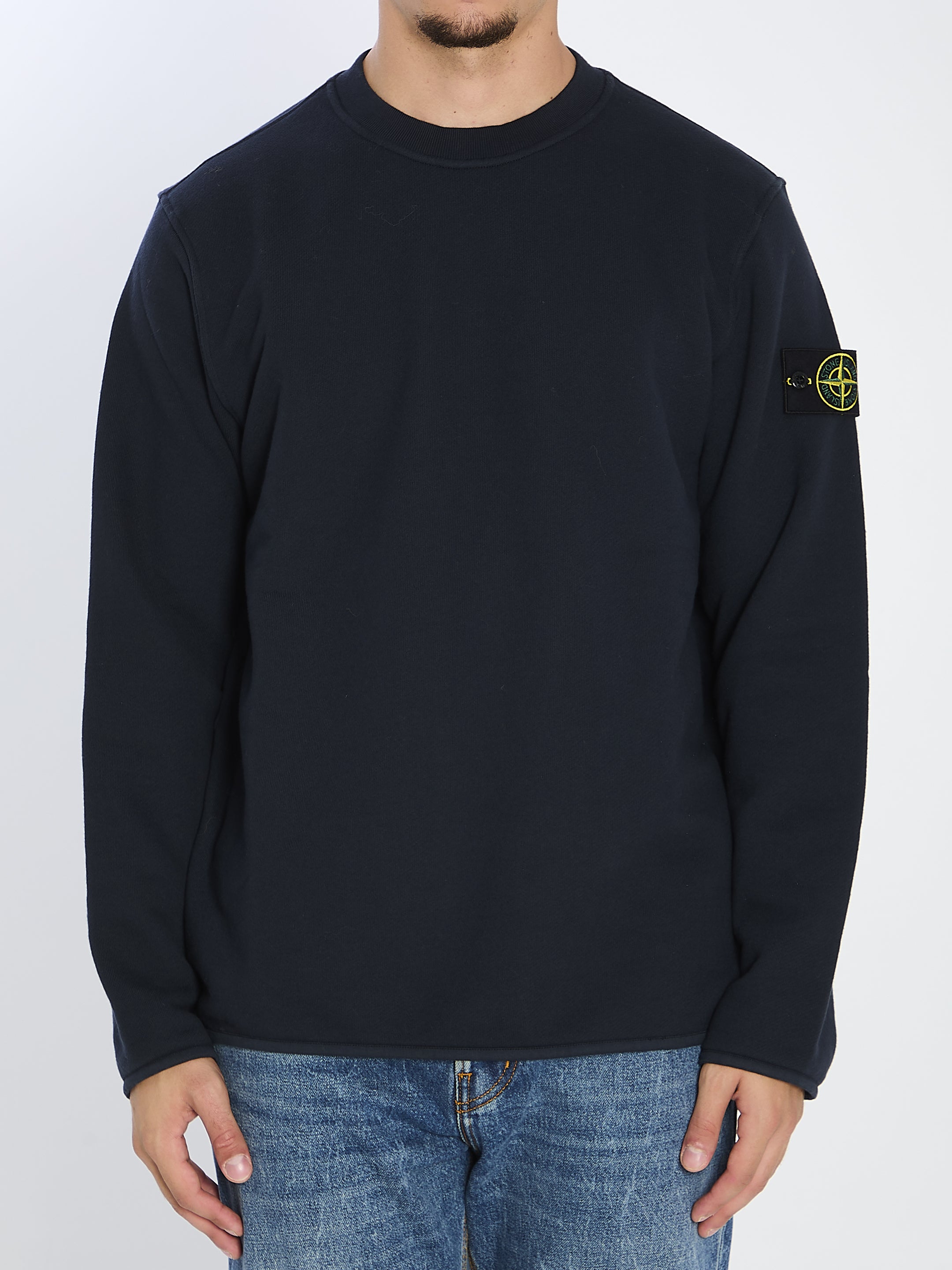 STONE ISLAND Heavyweight Cotton Crewneck Sweatshirt - Slightly Oversized Fit