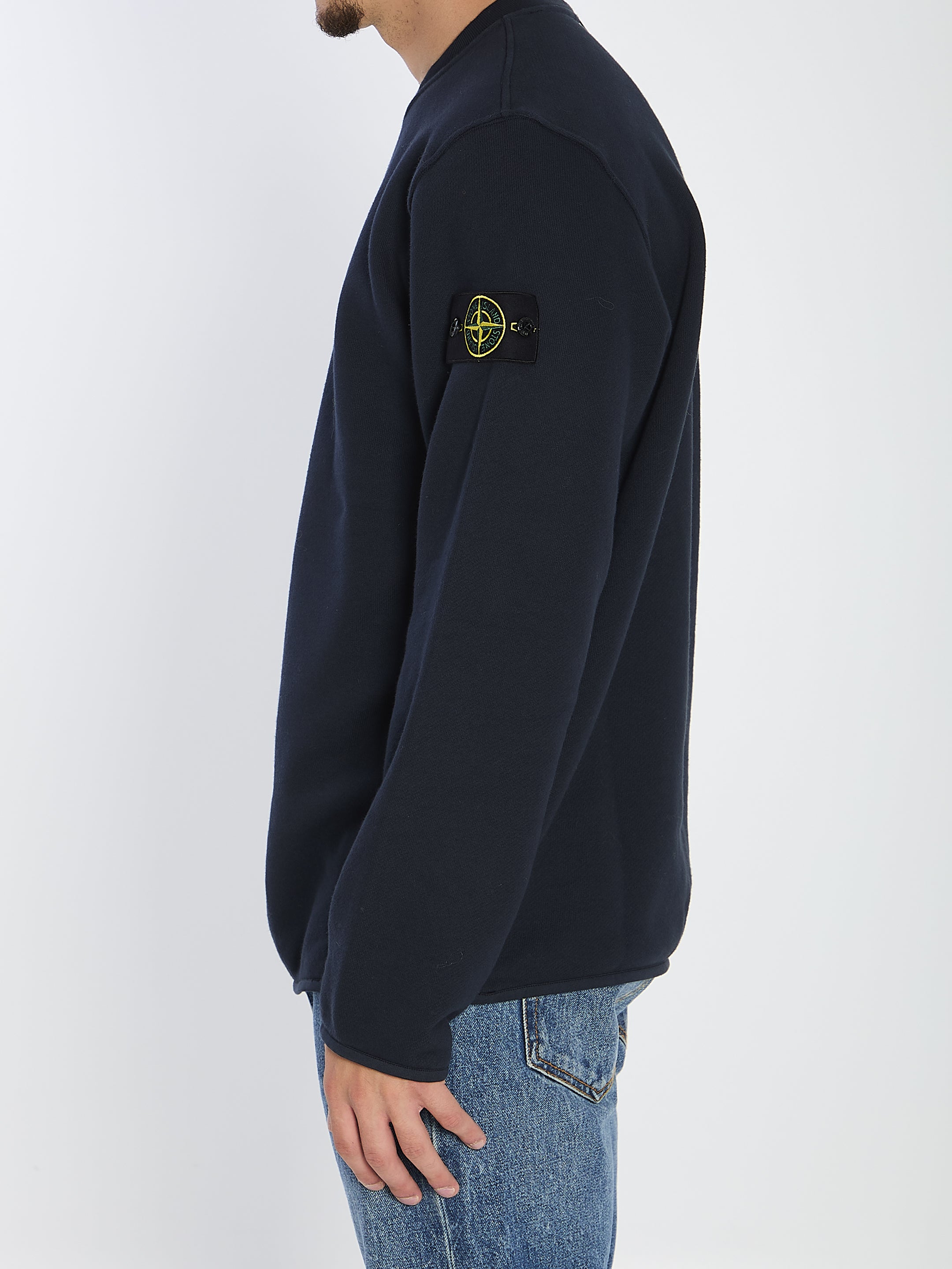 STONE ISLAND Heavyweight Cotton Crewneck Sweatshirt - Slightly Oversized Fit