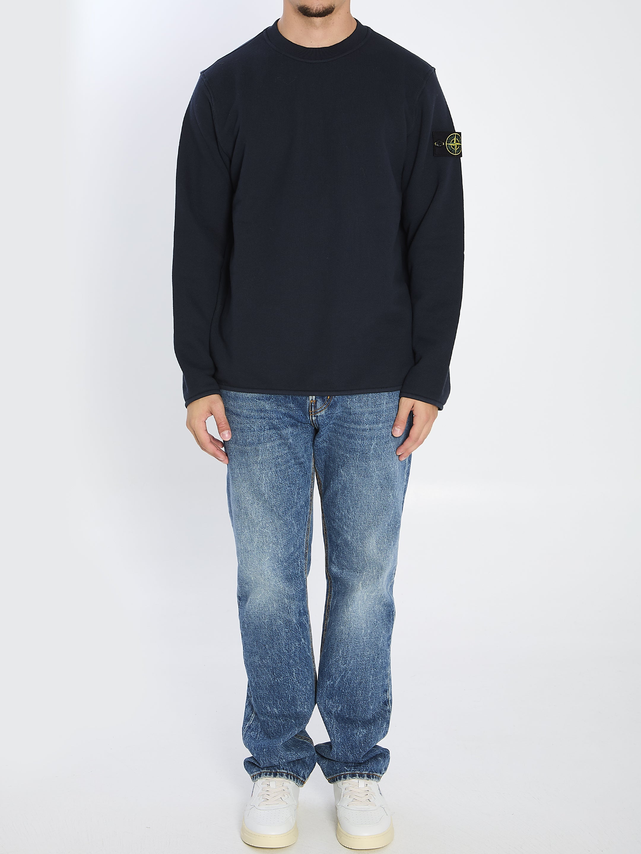 STONE ISLAND Heavyweight Cotton Crewneck Sweatshirt - Slightly Oversized Fit