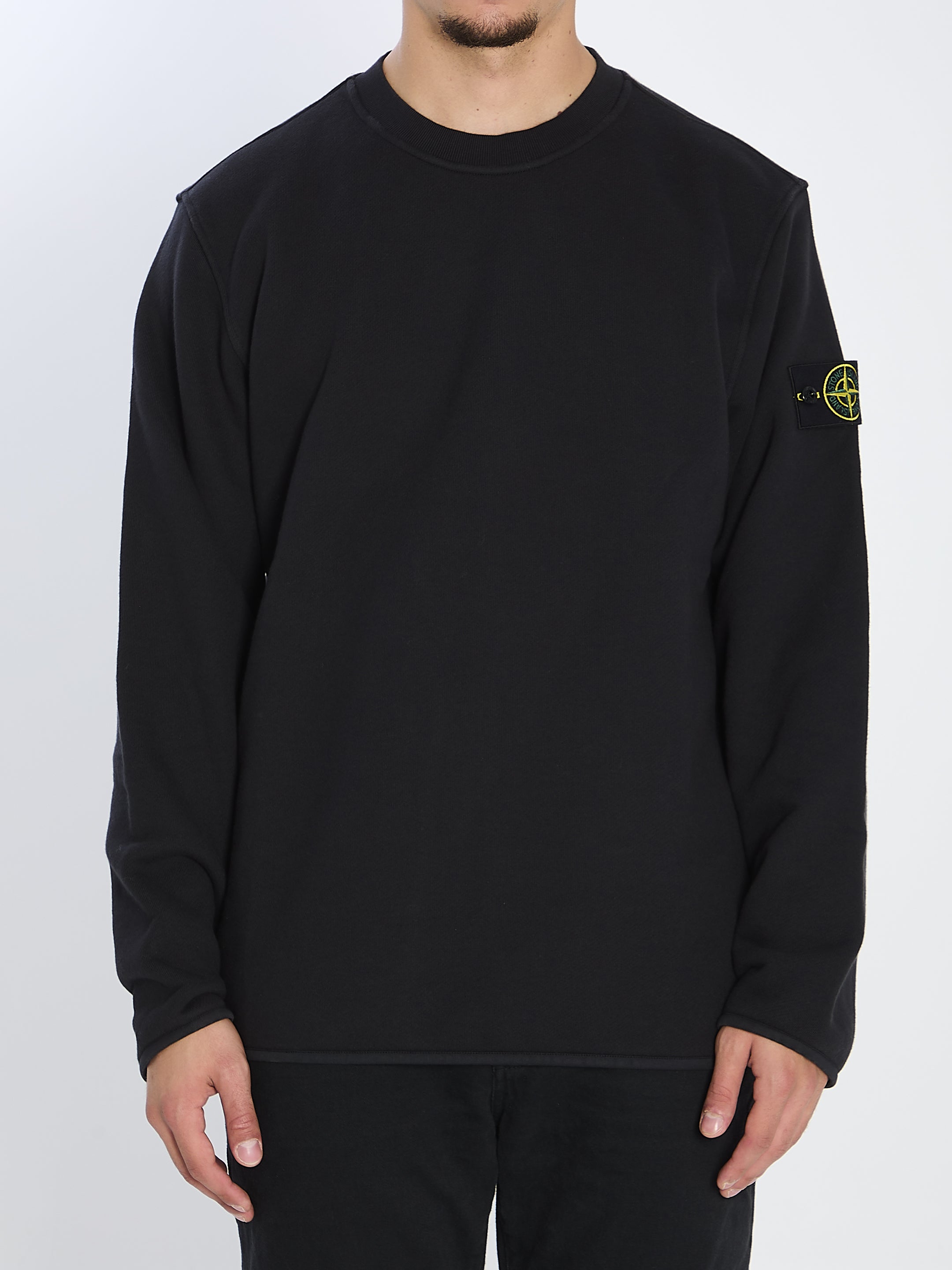 STONE ISLAND Heavyweight Cotton Crewneck Sweatshirt - Slightly Oversized Fit (L)