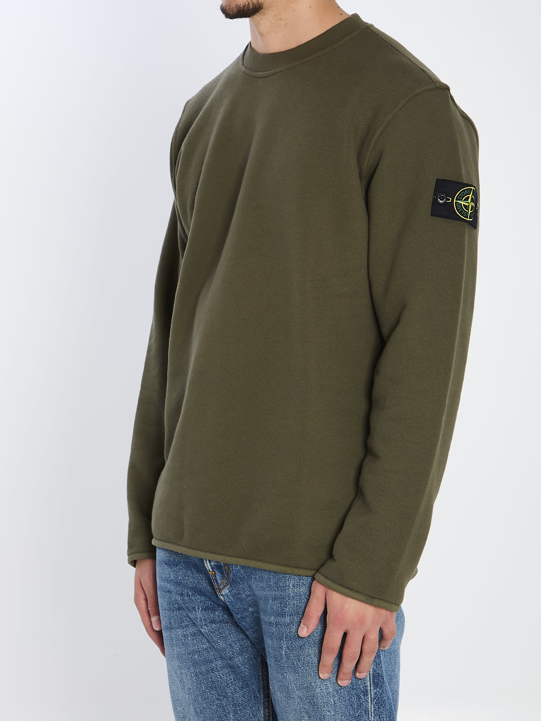 STONE ISLAND Heavyweight Cotton Crewneck Sweatshirt - Slightly Oversized Fit