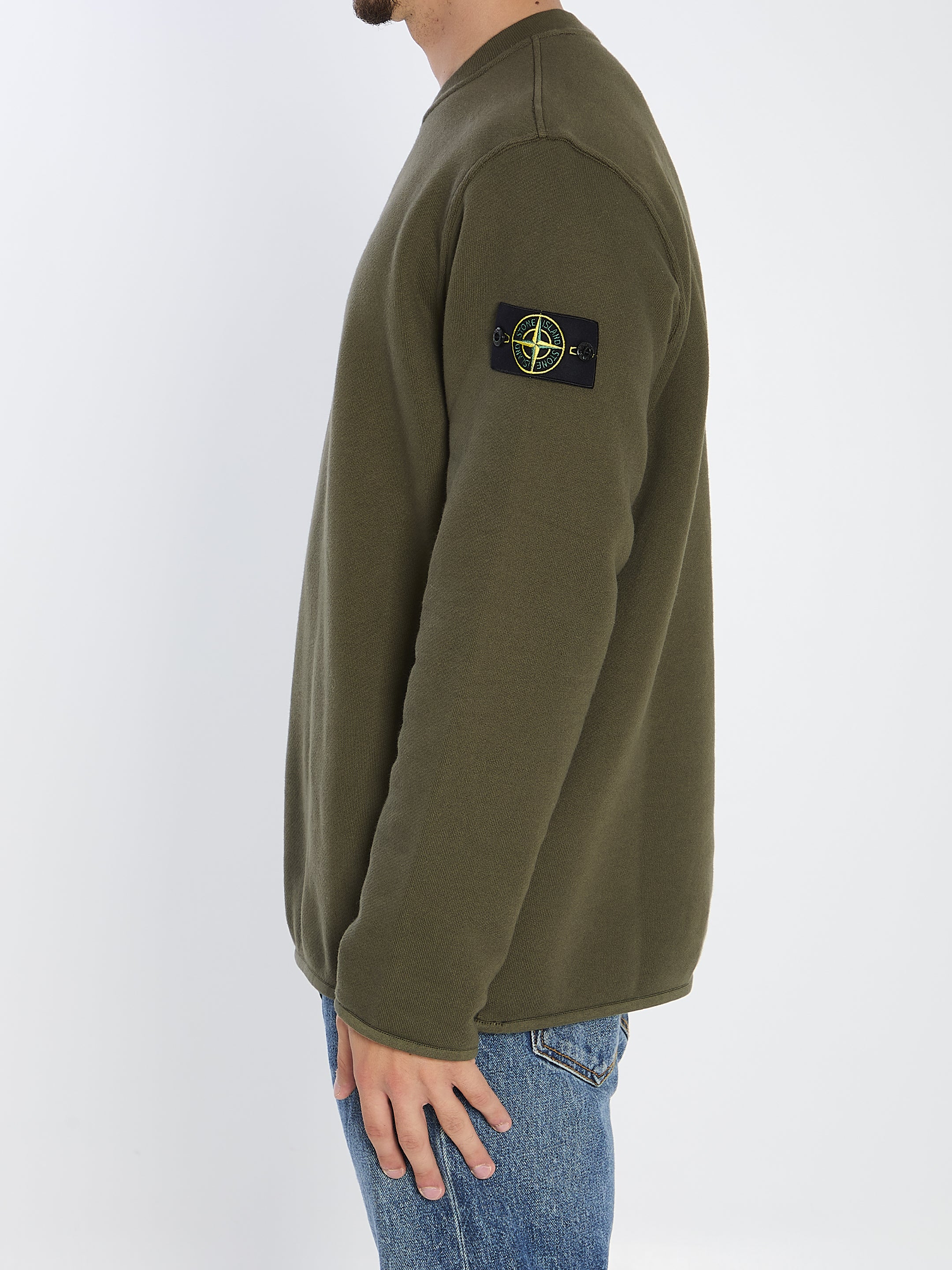 STONE ISLAND Heavyweight Cotton Crewneck Sweatshirt - Slightly Oversized Fit