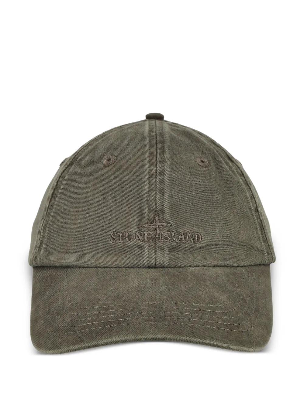 STONE ISLAND Washed Finish Baseball Cap with Embroidered Logo