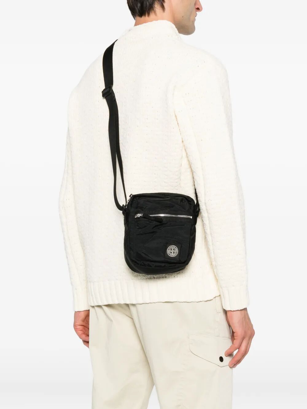 STONE ISLAND Coated Nylon Metal Accessories Pouch Handbag